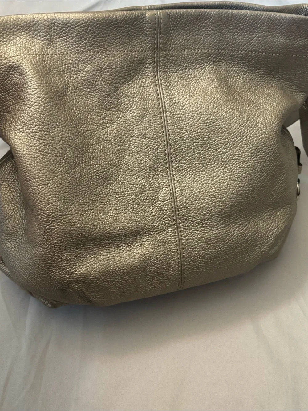 Coach Pewter Silver Pebbled Leather Hobo Shoulder Bag F15064 Y2K Purse
